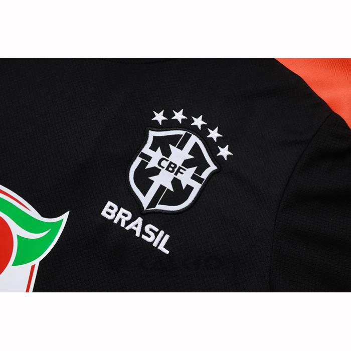 Tuta da Track Brasile Manica Corta 2025-2026 Nero - Pantaloncini